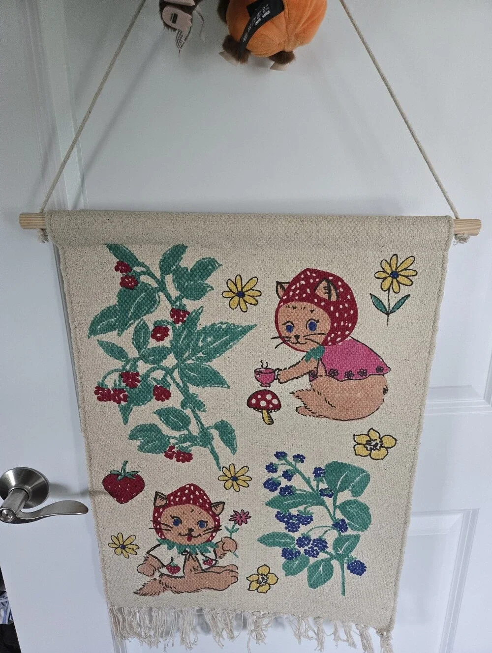 Strawberry Cat Wall Hanging Urban Outfitters